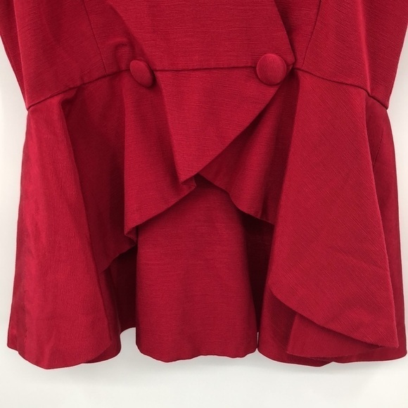 Vtg 80s Top Jacket High Low Peplum Size M Edwardian Victorian Style - Picture 3 of 7